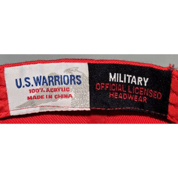US Marine Corps USMC Hat U.S. Warriors Military Logo Seal Patch Red Baseball Cap - Picture 10 of 11